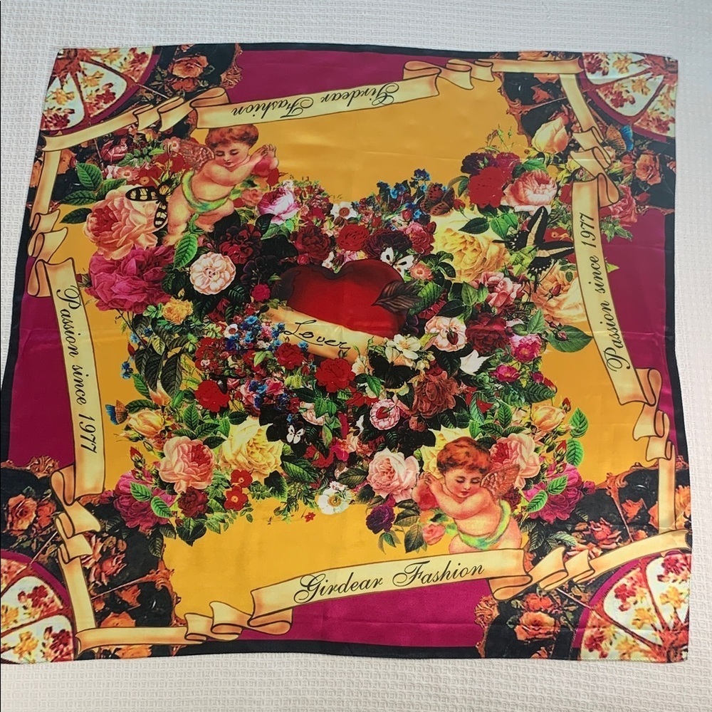 Girdear Fashion cherub heart, lover silk scarf